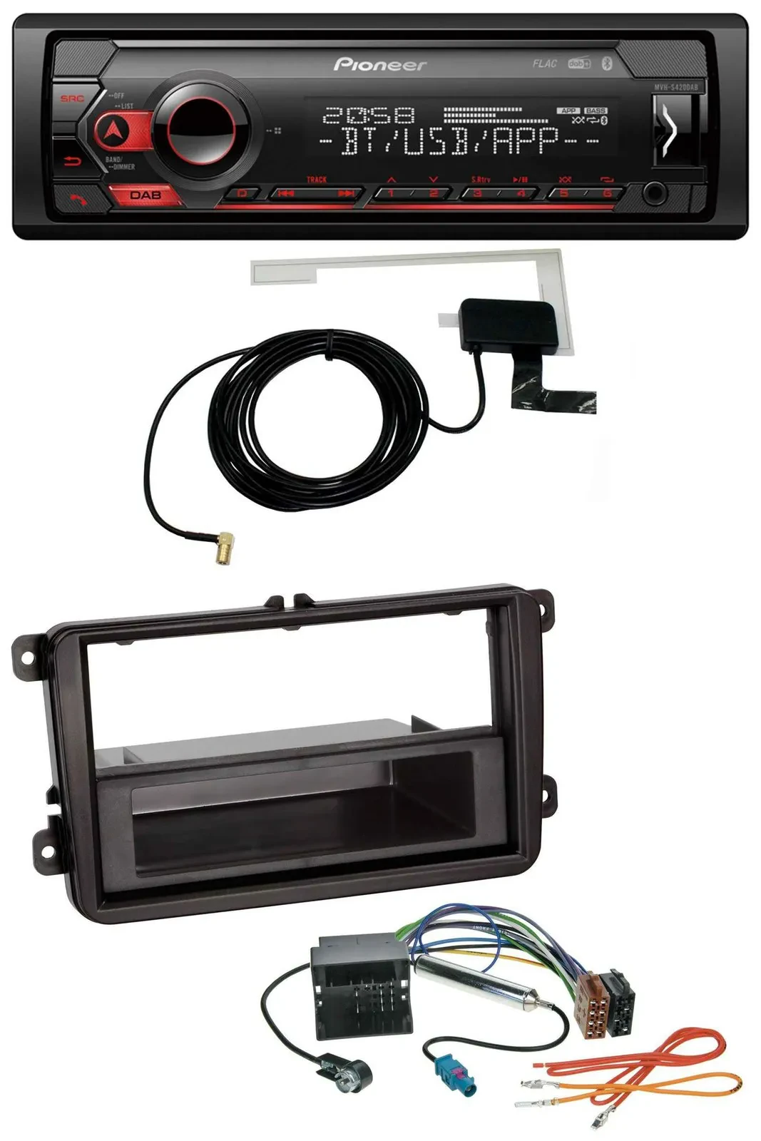 Pioneer DAB USB MP3 Bluetooth Autoradio für VW Caddy Golf V VI Jetta ab 03