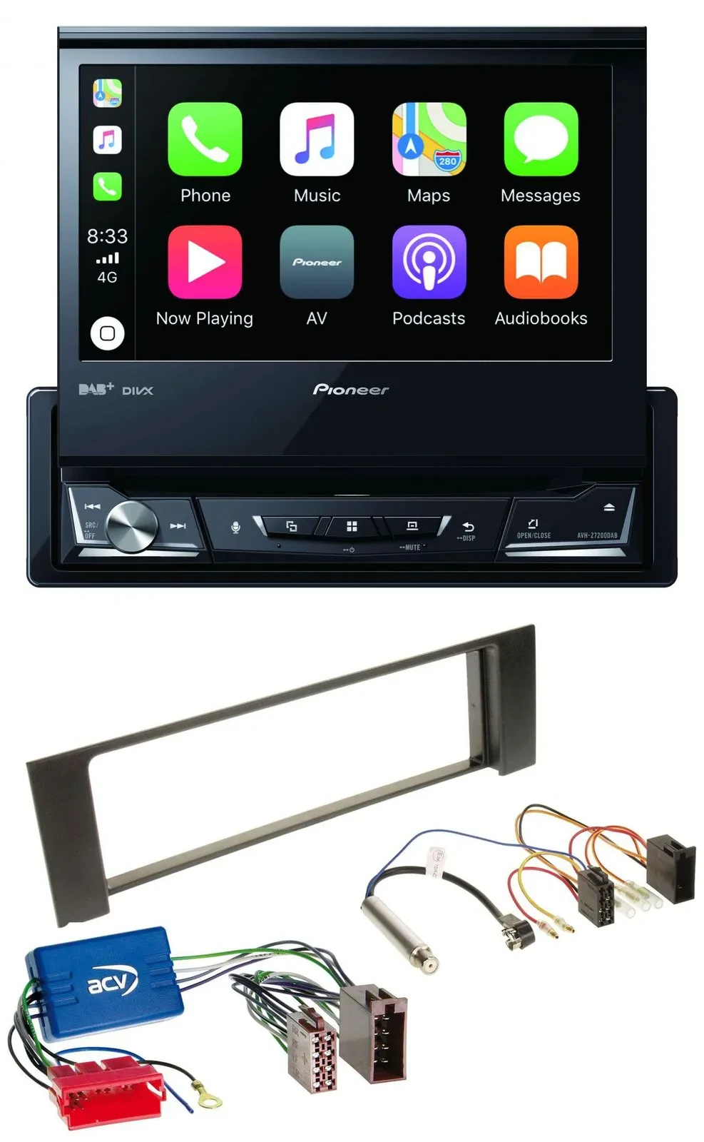 Pioneer DVD Bluetooth DAB USB MP3 Autoradio für Audi A4 B6 00-04 Aktivsystem Min