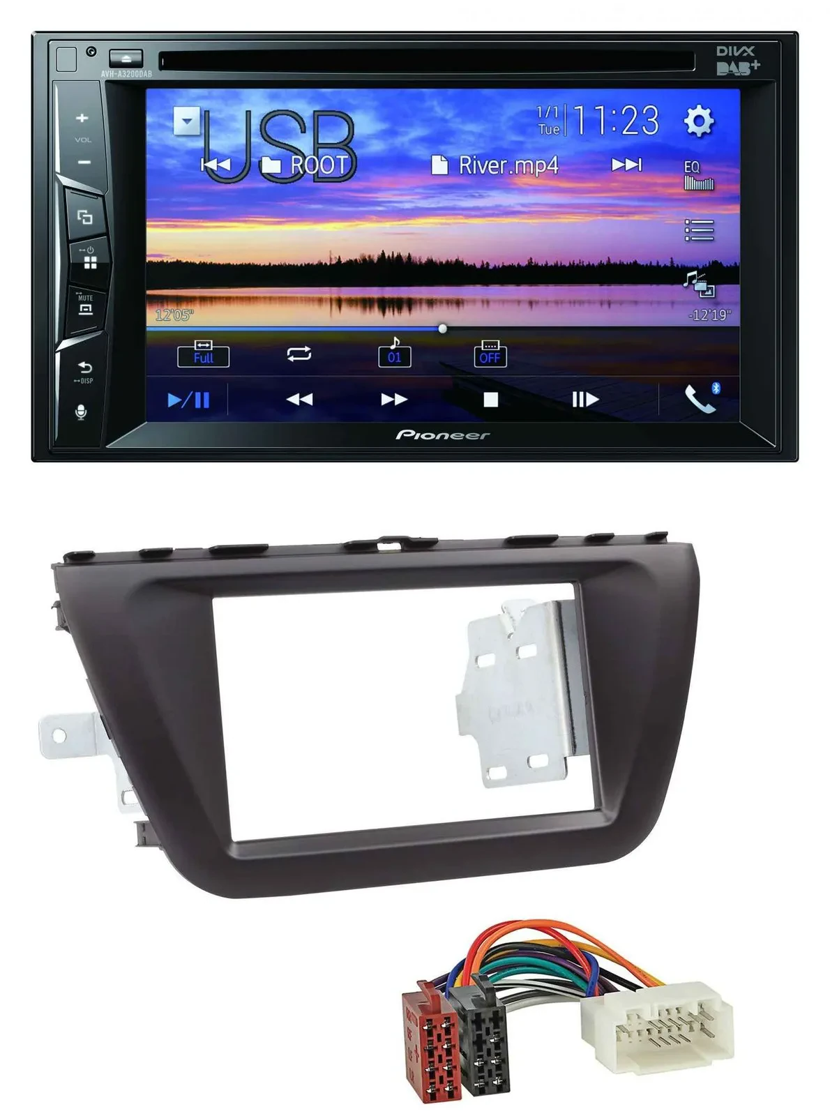 Автомагнитола Pioneer 2DIN Bluetooth USB DVD DAB MP3 для Suzuki SX4 (с 2013)