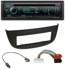 Kenwood Bluetooth DAB CD MP3 USB Autoradio für Renault Twingo ab 2015 schwarz