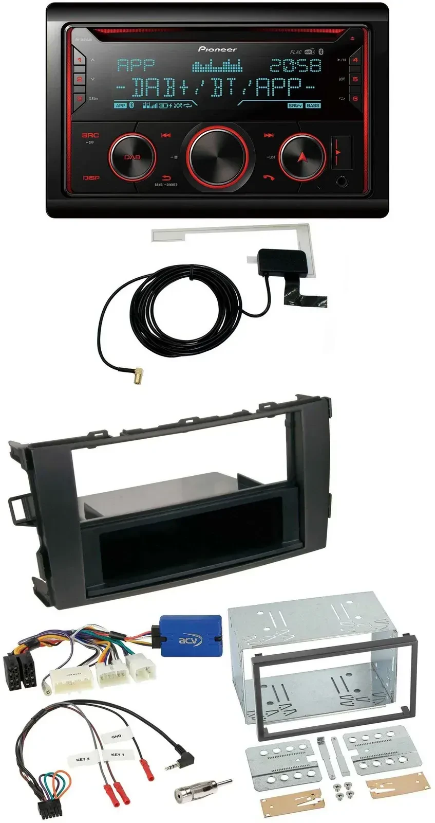 Pioneer 2DIN Lenkrad DAB USB CD Bluetooth Autoradio für Toyota Auris 2011-2012 s