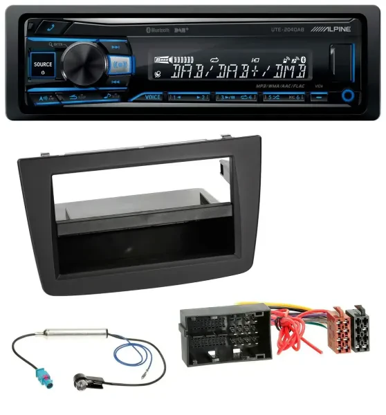 Alpine USB Bluetooth DAB MP3 Autoradio für Alfa Romeo Mito 955 ab 14 schwarz