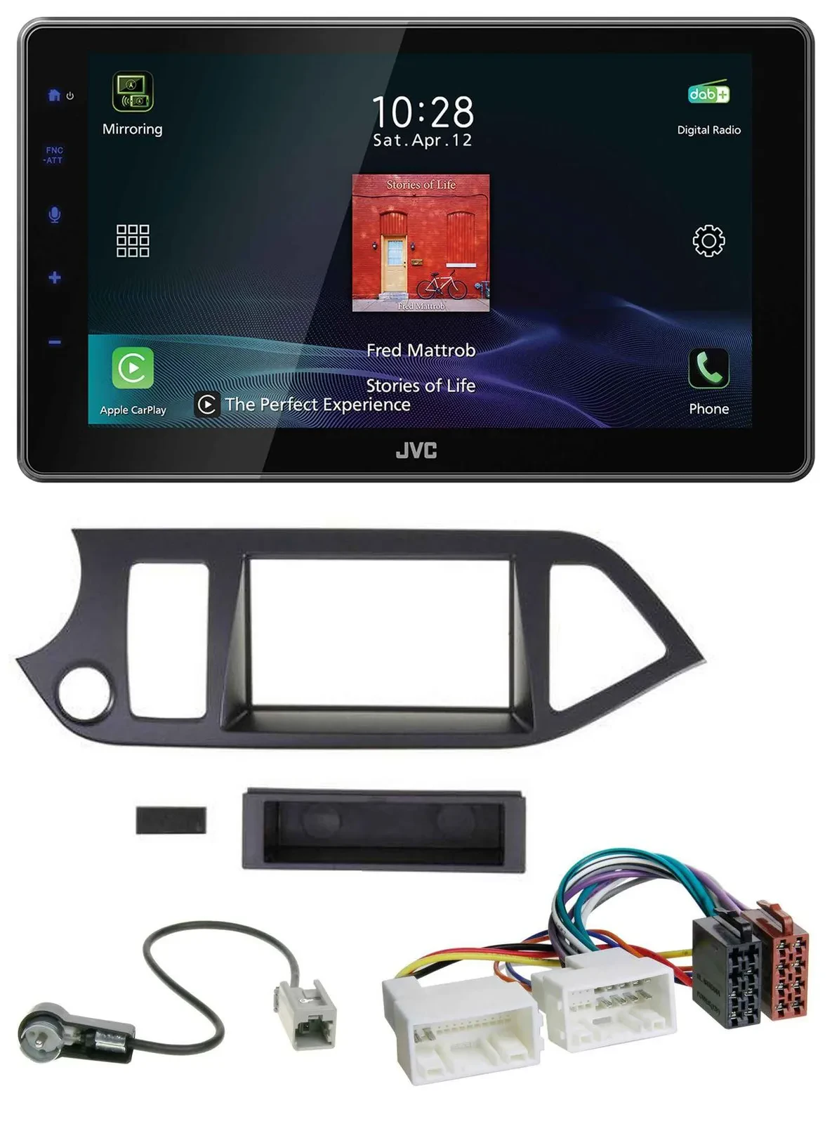JVC DAB MP3 Bluetooth USB Autoradio für Kia Picanto ab 2011 Start-Stop