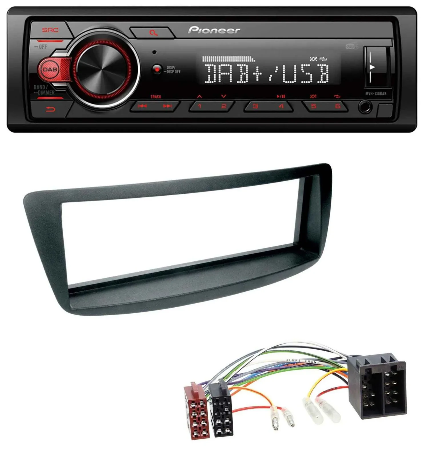 Pioneer MP3 1DIN DAB USB AUX Autoradio für Citroen C1 Peugeot 107 (05-14)