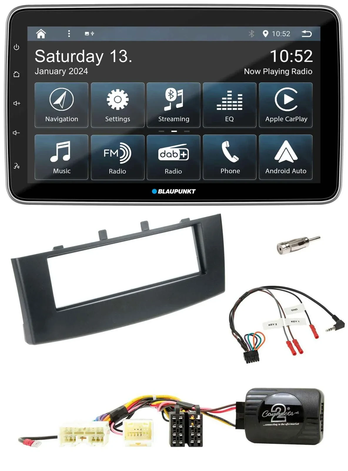Автомагнитола для Mitsubishi Colt (2008–2012) Blaupunkt USB, DAB, SD, Bluetooth, поддержка управления на руле