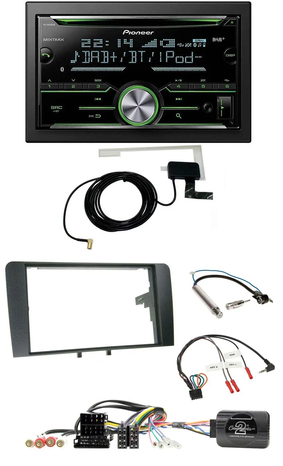 Pioneer CD USB Lenkrad Bluetooth 2DIN DAB Autoradio für Audi A3 Symphony ISO 8P