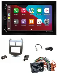ESX 2DIN DAB USB MP3 Bluetooth Autoradio für Chevrolet Aveo Sonic ab 2011 dunkel