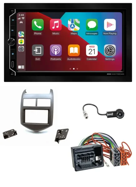 ESX 2DIN DAB USB MP3 Bluetooth Autoradio für Chevrolet Aveo Sonic ab 2011 dunkel