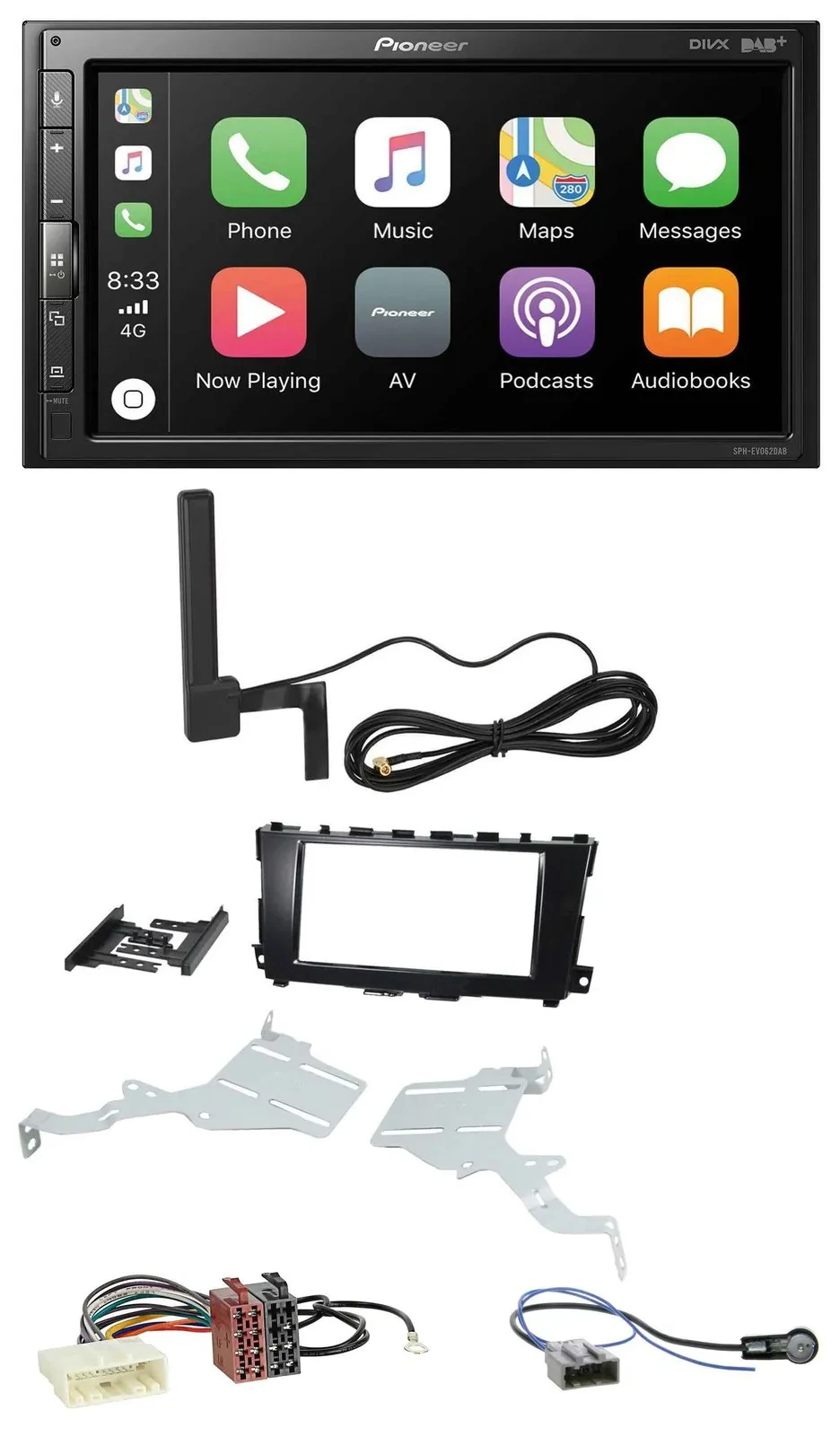 Pioneer USB 2DIN Bluetooth DAB MP3 Autoradio für Nissan Altima 2013-2018