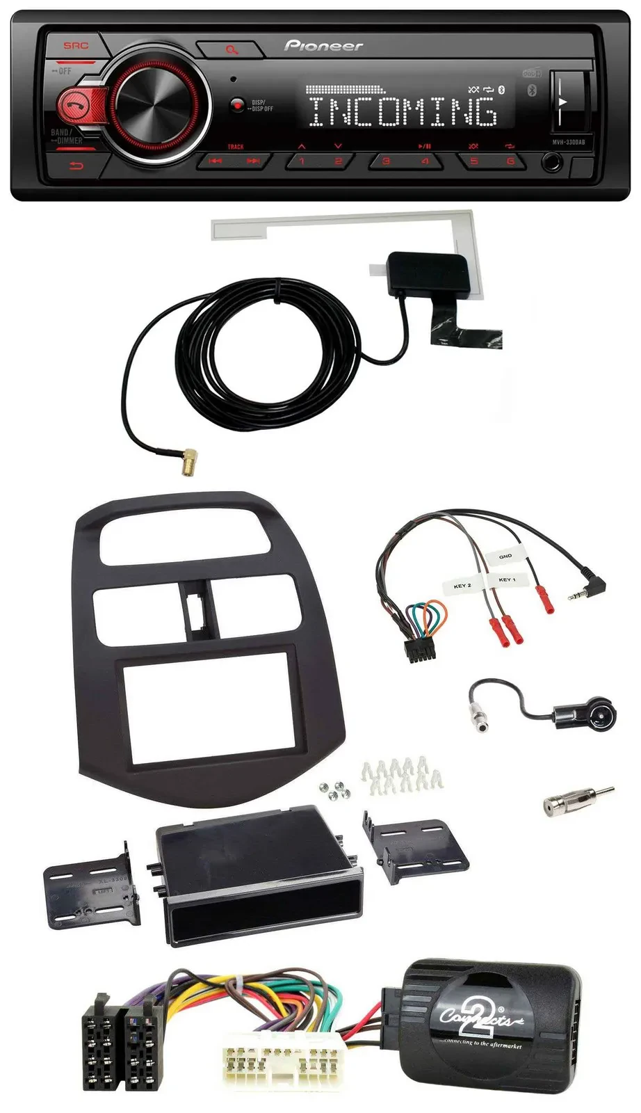 Автомагнитола Pioneer USB DAB Bluetooth для Chevrolet Spark (2012–2013) с поддержкой кнопок на руле