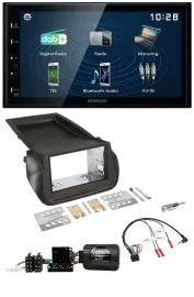 Kenwood 2DIN Bluetooth Lenkrad USB DAB Autoradio für Citroen Nemo Fiat Fiorino P
