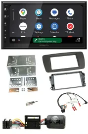 Kenwood DAB Bluetooth USB Lenkrad 2DIN Autoradio für Seat Ibiza ab 08 tuam-grey