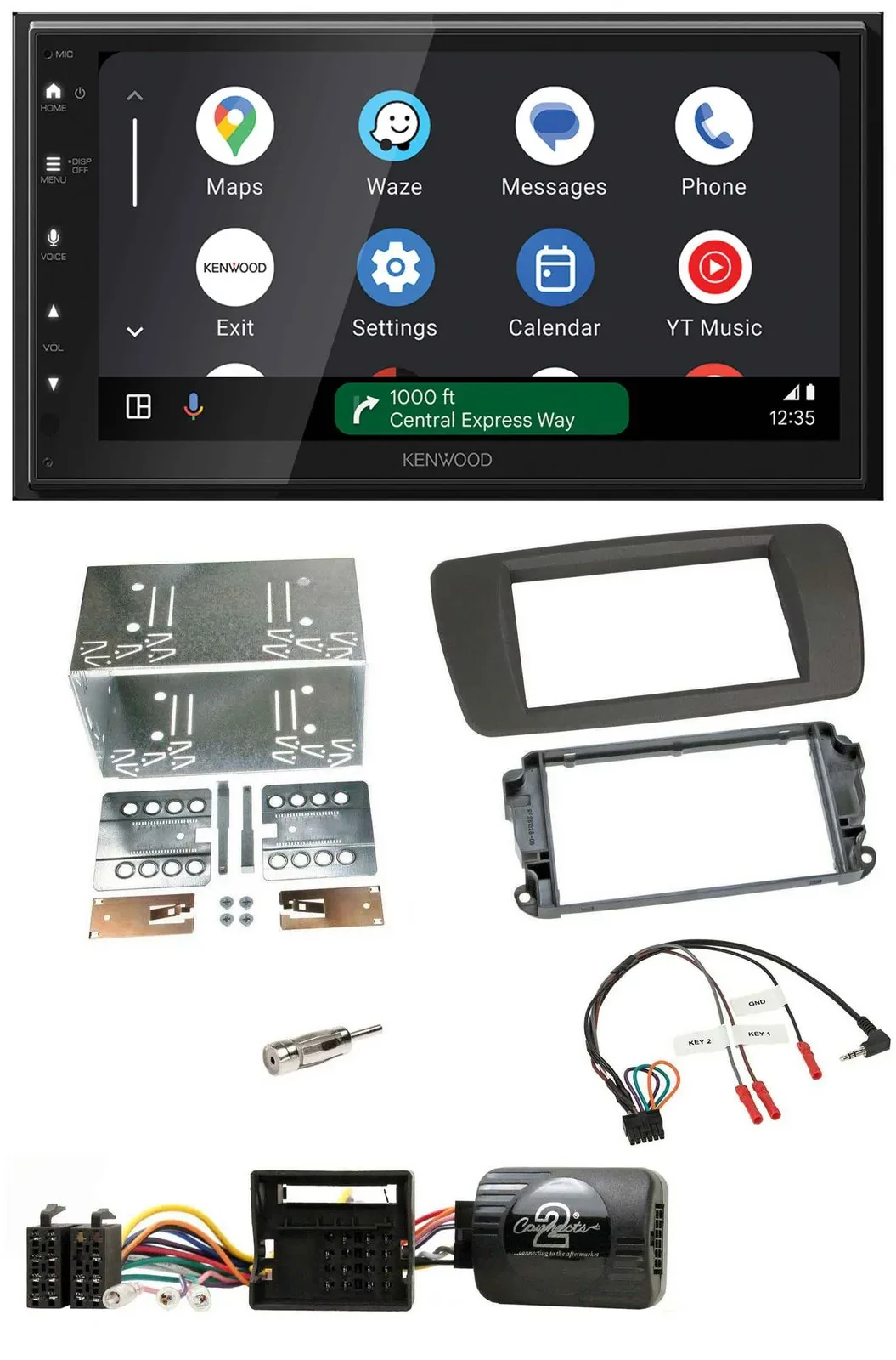 Kenwood DAB Bluetooth USB Lenkrad 2DIN Autoradio für Seat Ibiza ab 08 tuam-grey