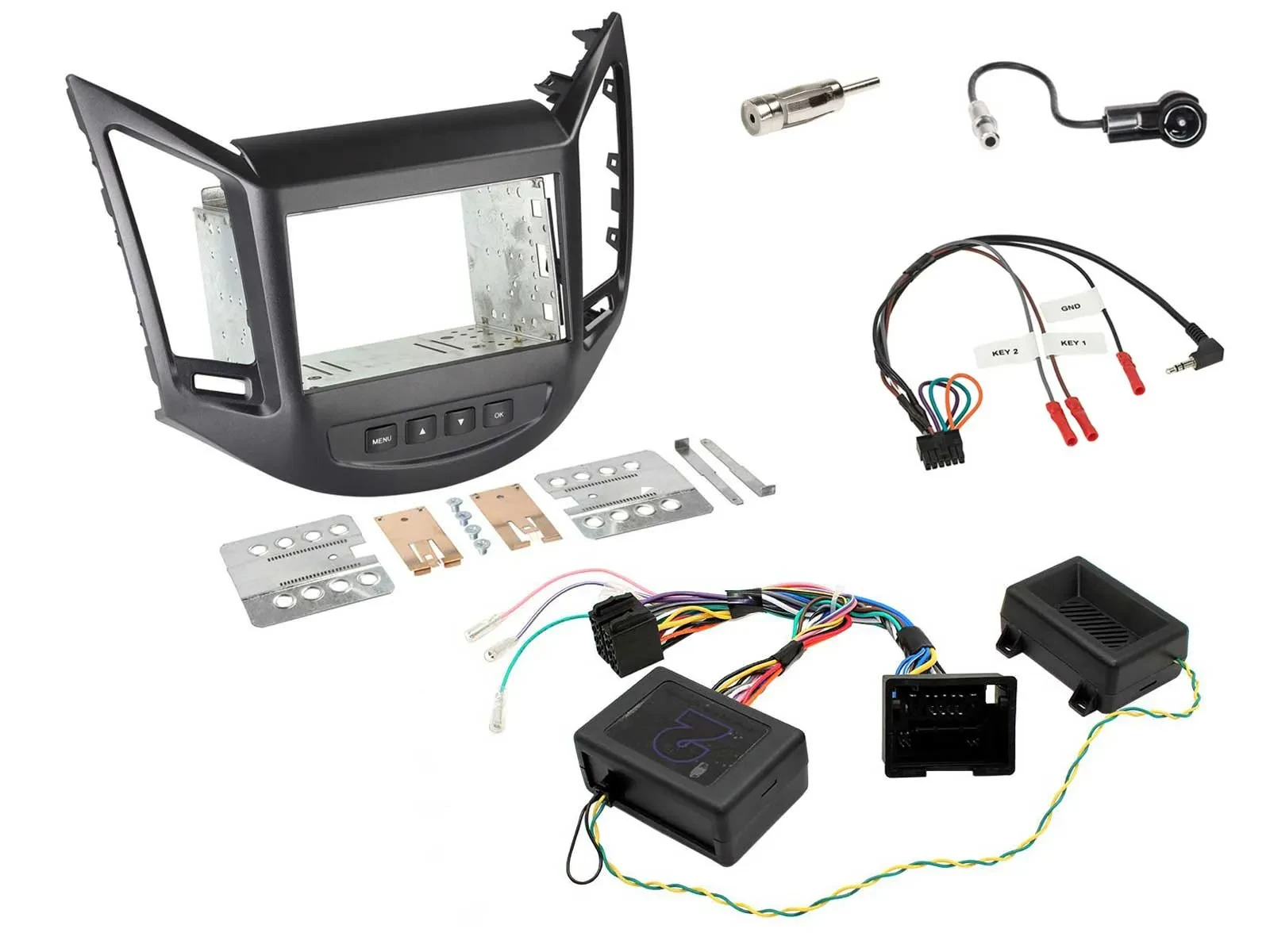 Einbauset Lenkradadapter Doppel DIN Autoradio für Chevrolet Orlando 2011-2018 48