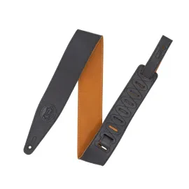 LEVY'S Stratus Garment Leather Gtr Strap - Black w/ Honey Suede - 2.5" Wide