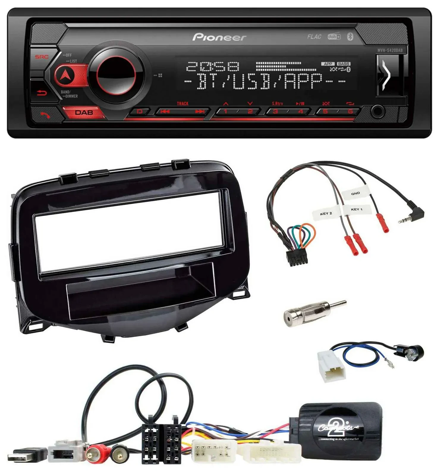 Pioneer Lenkrad USB DAB Bluetooth Autoradio für Toyota Aygo 2014-2021