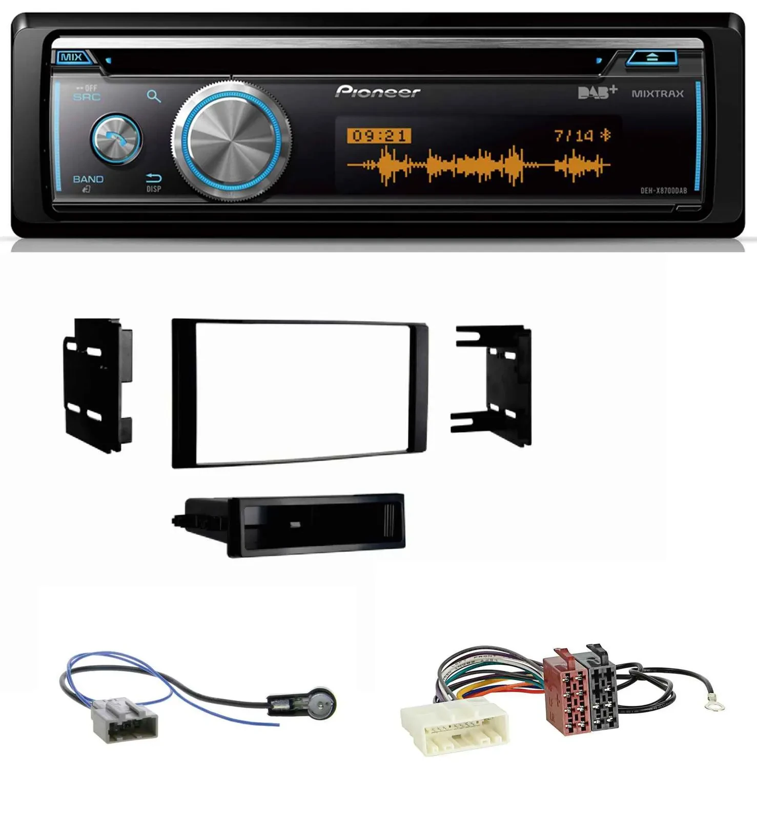 Автомагнитола для Nissan Micra 2013–2017 Pioneer MP3, DAB, USB, CD, Bluetooth черный