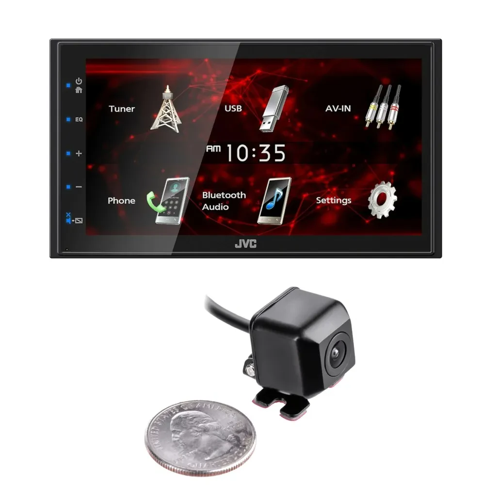 JVC KW-M180BT Digital Multimedia Receiver w/ 50% Off NVX XCADJ1 Backup Cam