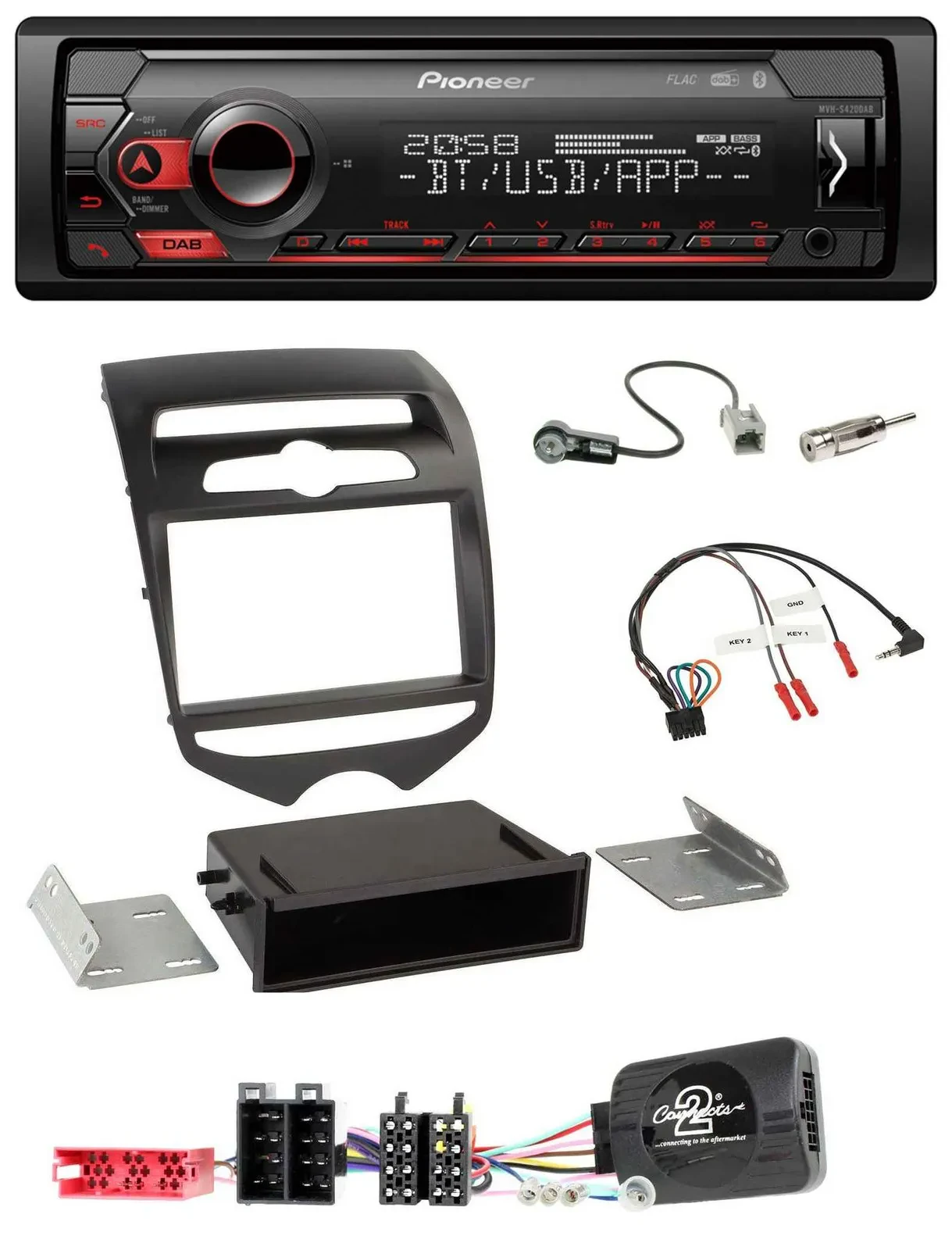 Автомагнитола Pioneer USB, DAB, Bluetooth для Hyundai ix20 (с 2010), поддержка управления на руле, для ручного климата