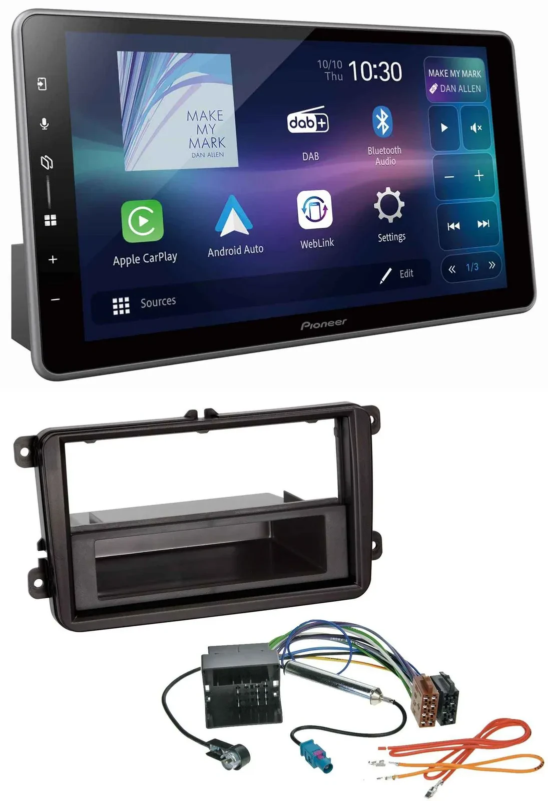 Pioneer Bluetooth USB DAB MP3 Autoradio für VW Passat 05-10 Polo 09-14 Scirocco