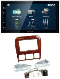 Kenwood 2DIN Bluetooth MP3 USB DAB Autoradio für Mercedes S-Klasse 98-05 Holzopt
