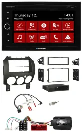 Blaupunkt 2DIN Lenkrad Bluetooth USB TMC DAB Navigation für Mazda 2 2007-2014