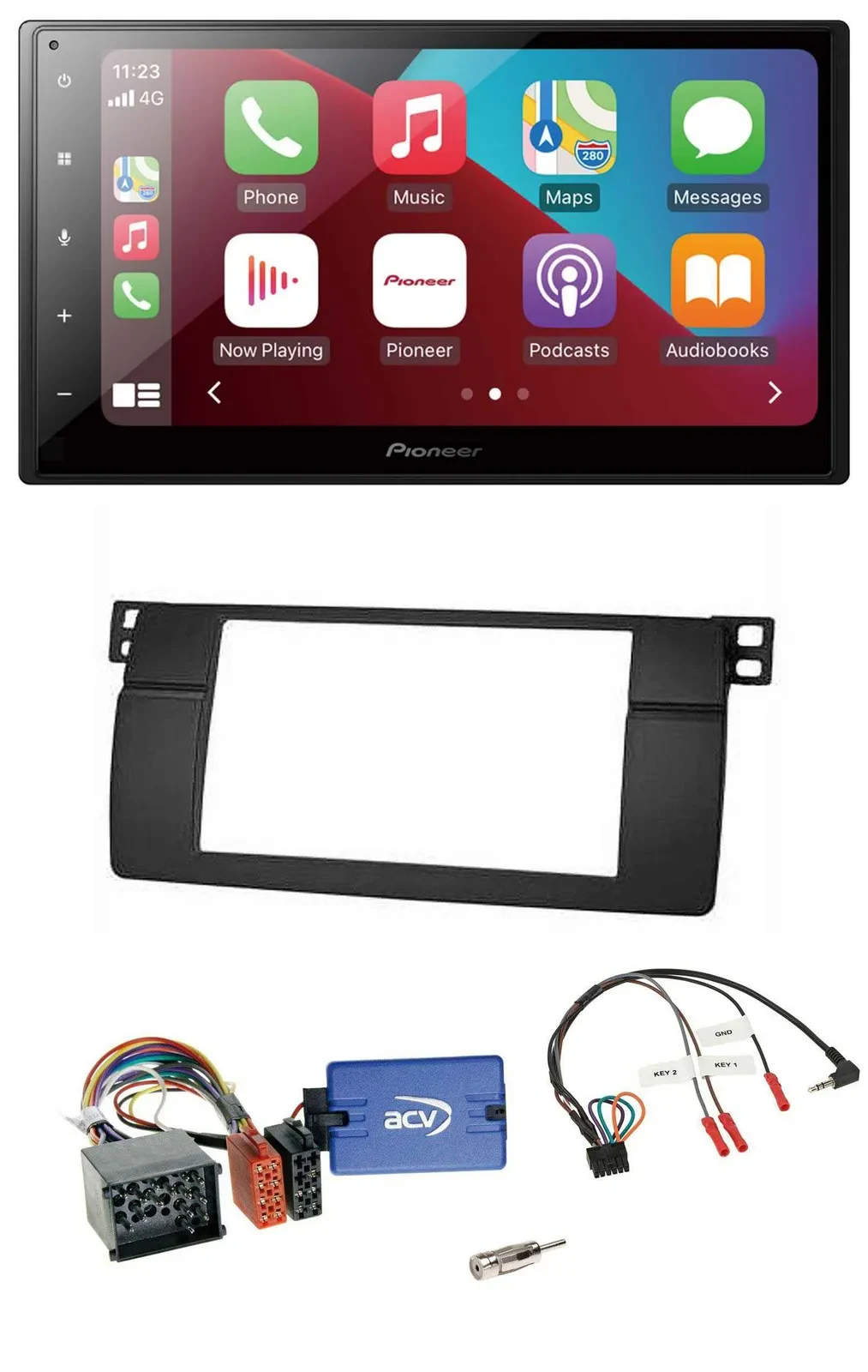 Pioneer USB Lenkrad DAB 2DIN Bluetooth Autoradio für BMW 3er E46 00-06 Profi