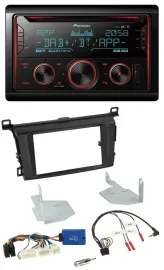 Автомагнитола Pioneer 2DIN DAB, Bluetooth, USB, CD для Toyota RAV4 (с 2013), совместимая с управлением на руле