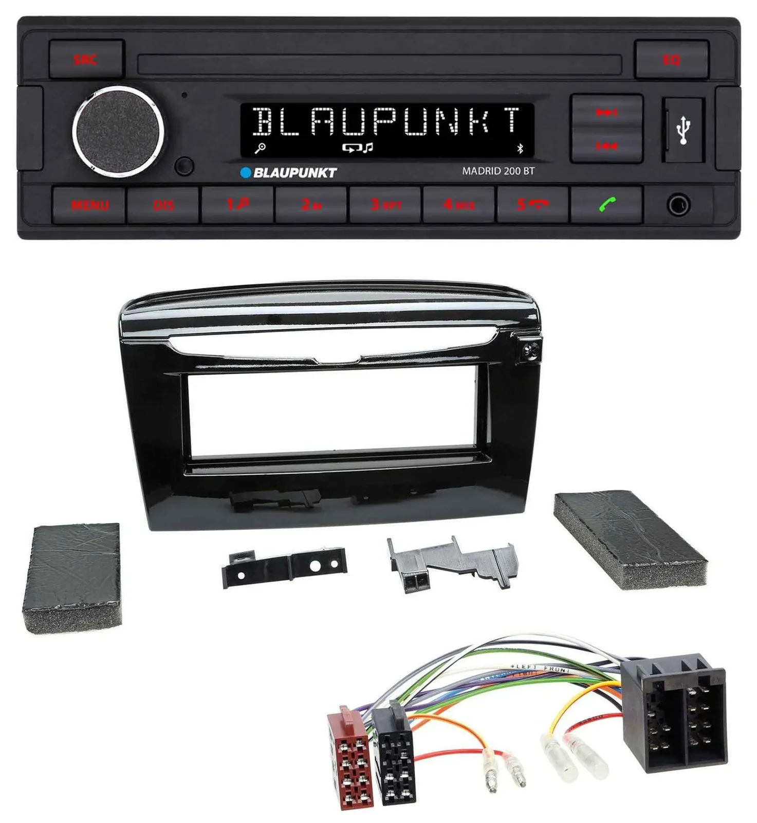 Автомагнитола Blaupunkt для Lancia Y (с 2012) USB, AUX, Bluetooth, MP3, черный, глянцевый