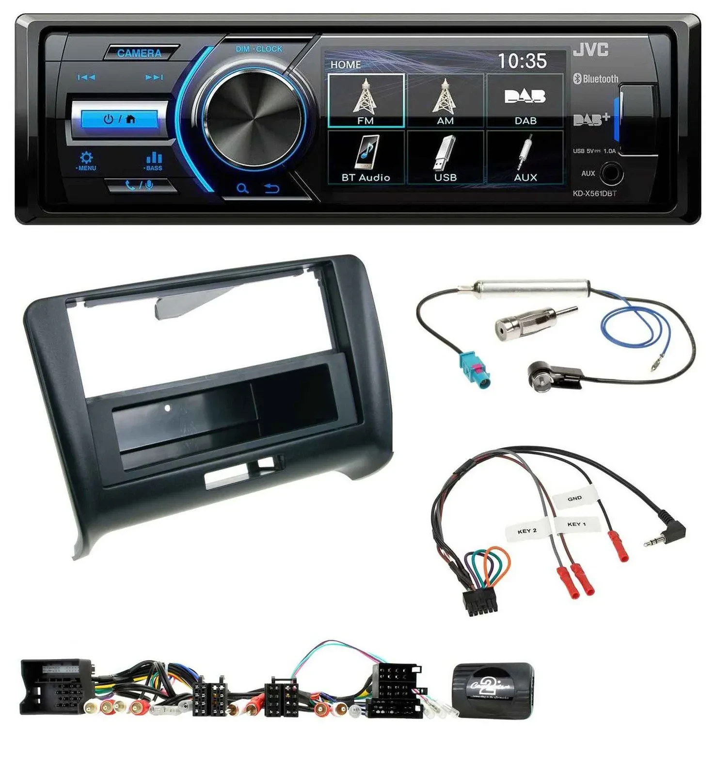 JVC Bluetooth Lenkrad USB DAB Autoradio für Audi TT (2006-2014)