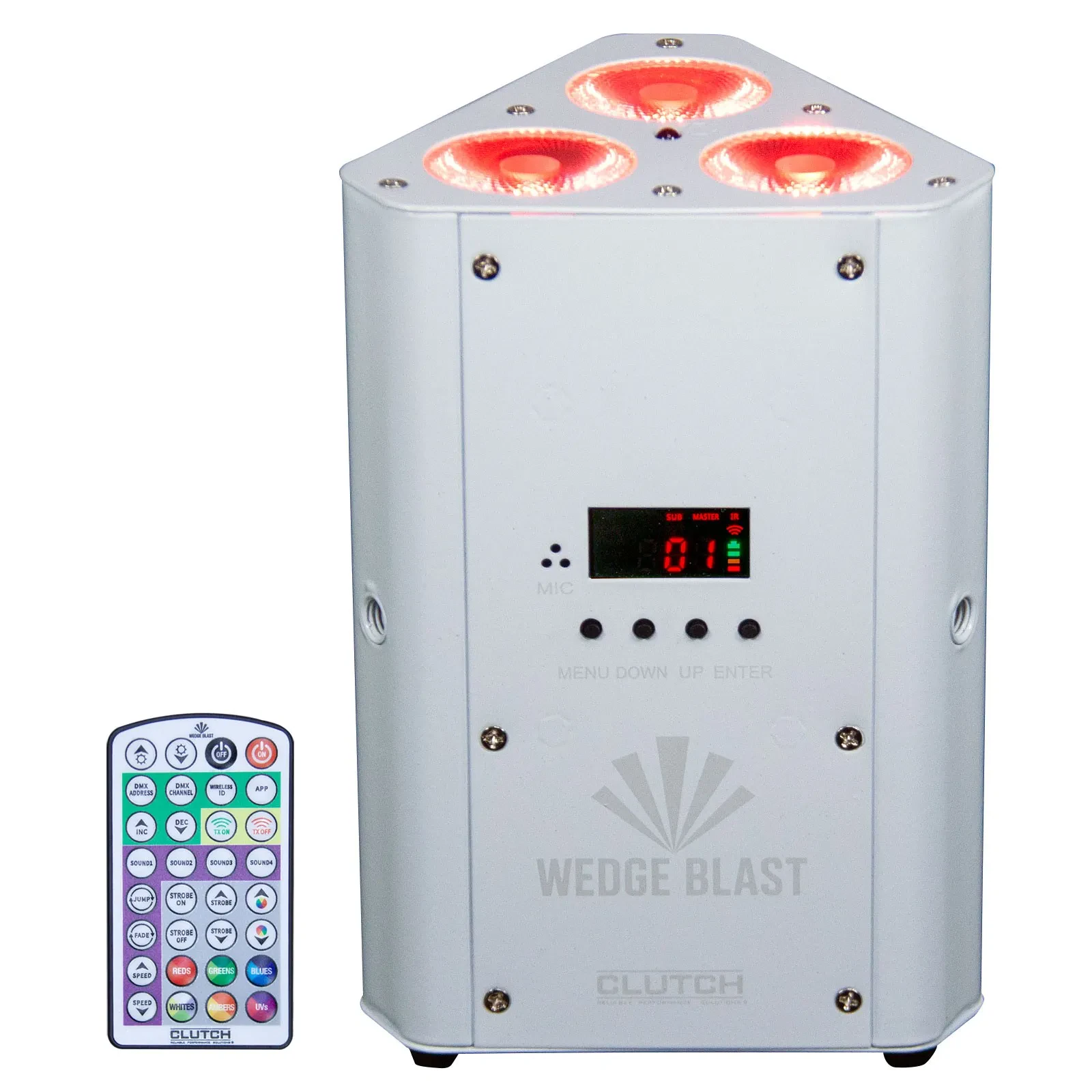 Wedge Blast White Battery Powered LED Wireless DMX DJ Par Up Light w Remote