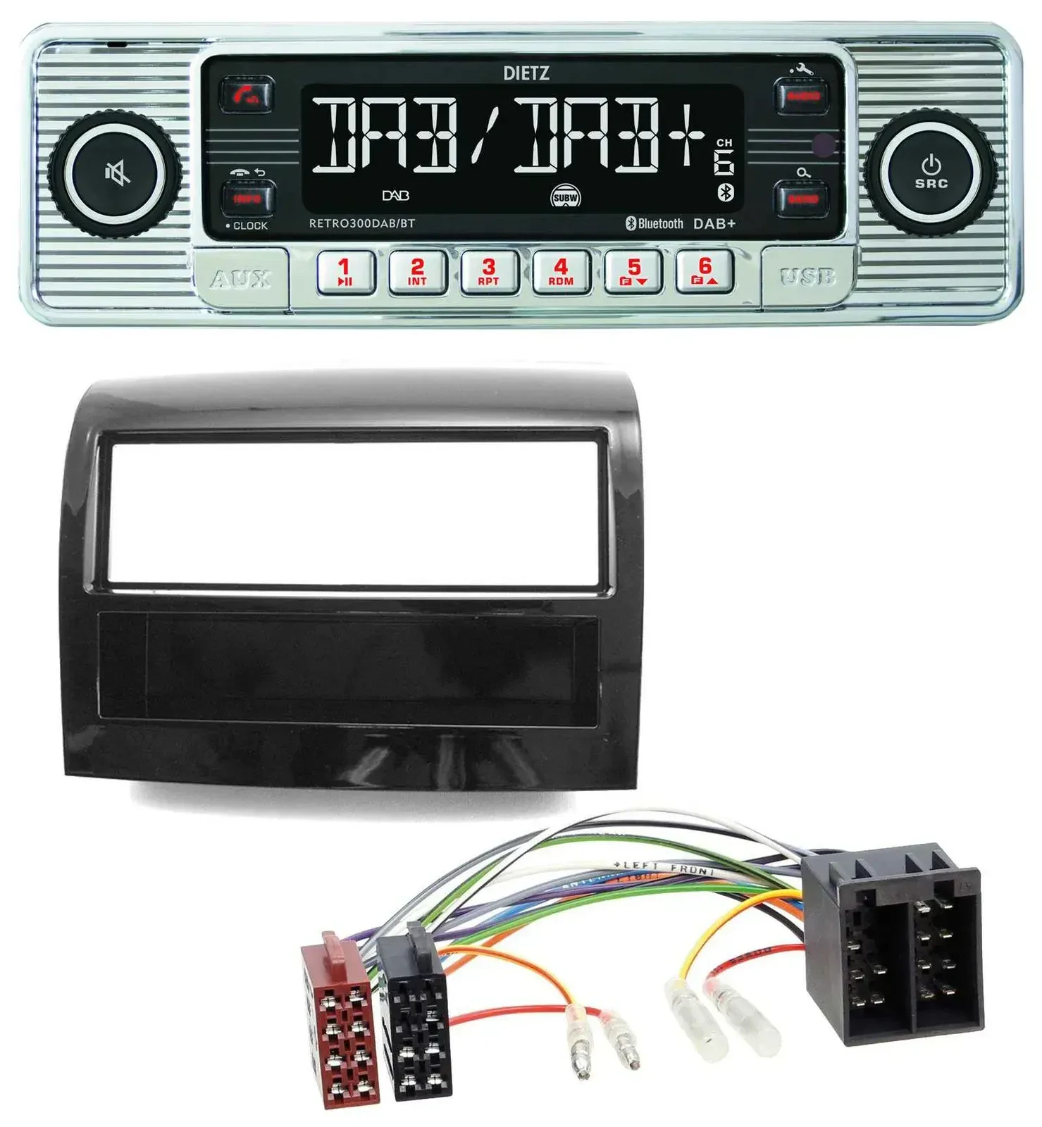 Dietz Bluetooth MP3 DAB USB Autoradio für Fiat Ducato 2011-2021 piano schwarz