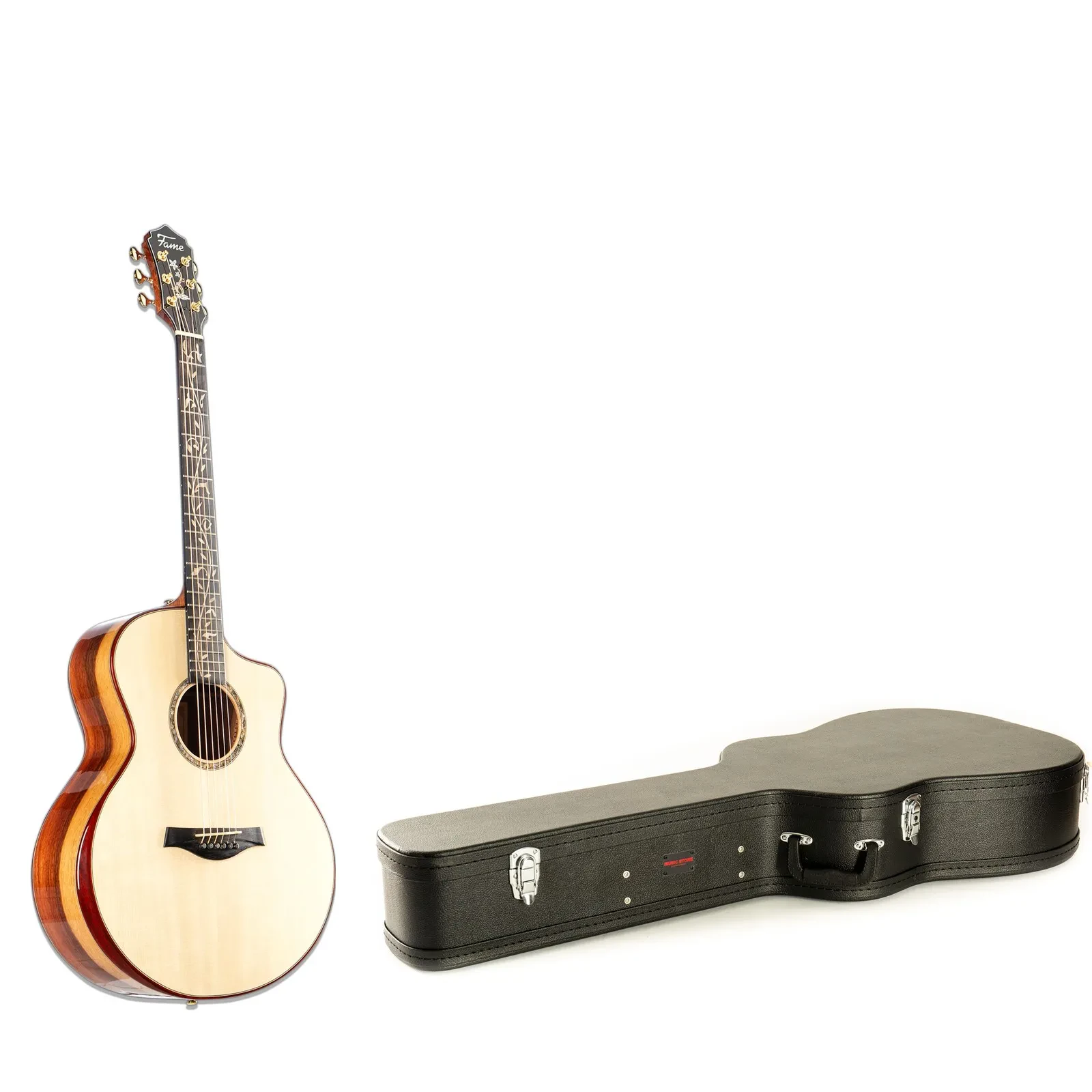 Westerngitarre Grand Auditorium Santos Palisander Ebenholz Griffbrett Fishman