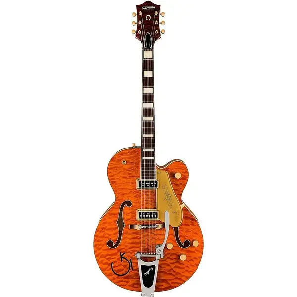 Электрогитара полуакустическая Gretsch G6120TGQM-56 LE Quilt Classic Chet Atkins HB Roundup Orange