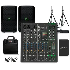 Mackie ProFX10GO Battery Mixer W/ Thump GO Speakers, Extra Battery,Accessories