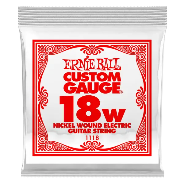 Струна для электрогитары Ernie Ball P01118 Custom gauge, сталь никелированная, калибр 18