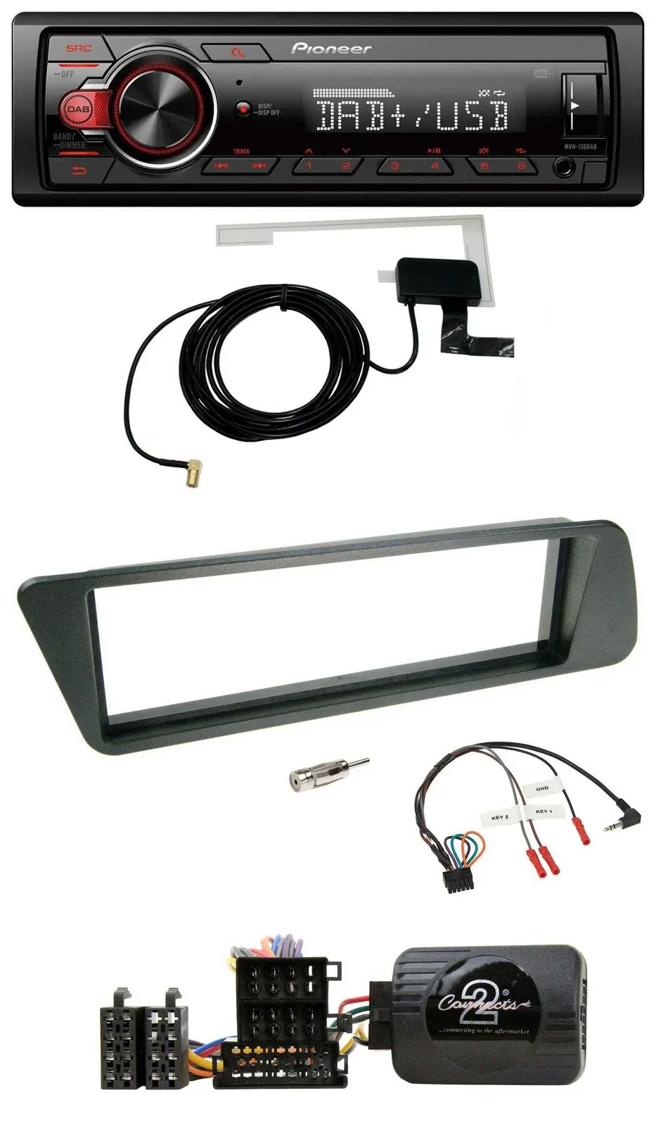 Автомагнитола для Peugeot 306 (1998–2001) Pioneer 1DIN MP3 DAB USB