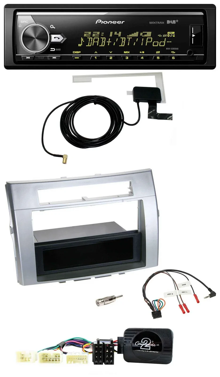 Автомагнитола Pioneer Bluetooth DAB USB для Toyota Corolla Verso 2004–2007