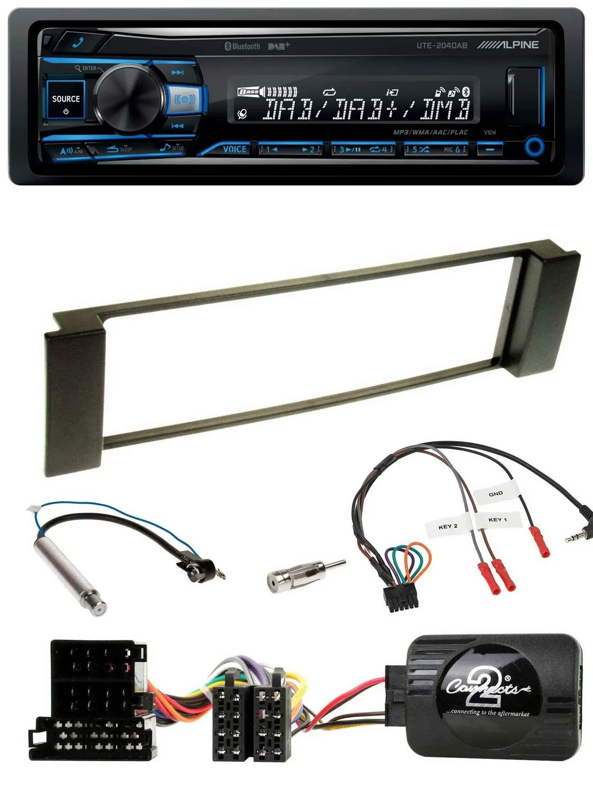 Alpine USB Bluetooth DAB Lenkrad Autoradio für Audi A3 A6 2000-2004