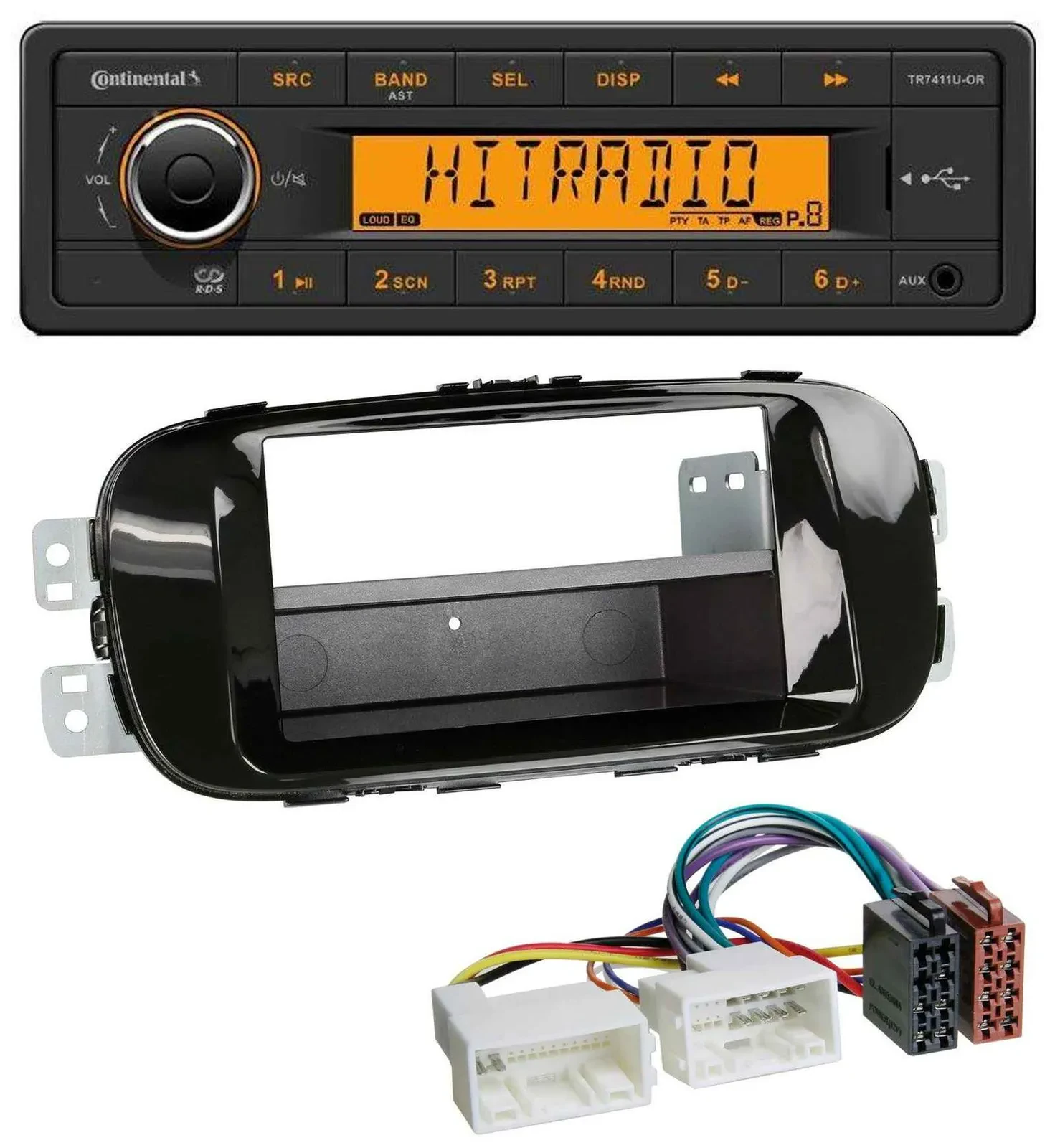 Continental 1DIN USB AUX MP3 Autoradio für Kia Soul PS ab 14 piano-schwarz