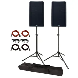 QSC K12.2 K2 K12 12" 2-Way Powered Active DJ Pro Audio Speakers Package