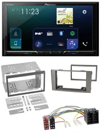 Автомагнитола Pioneer 2DIN, MP3, Bluetooth, USB, DAB, для Iveco Daily 2006–2014, серебристая