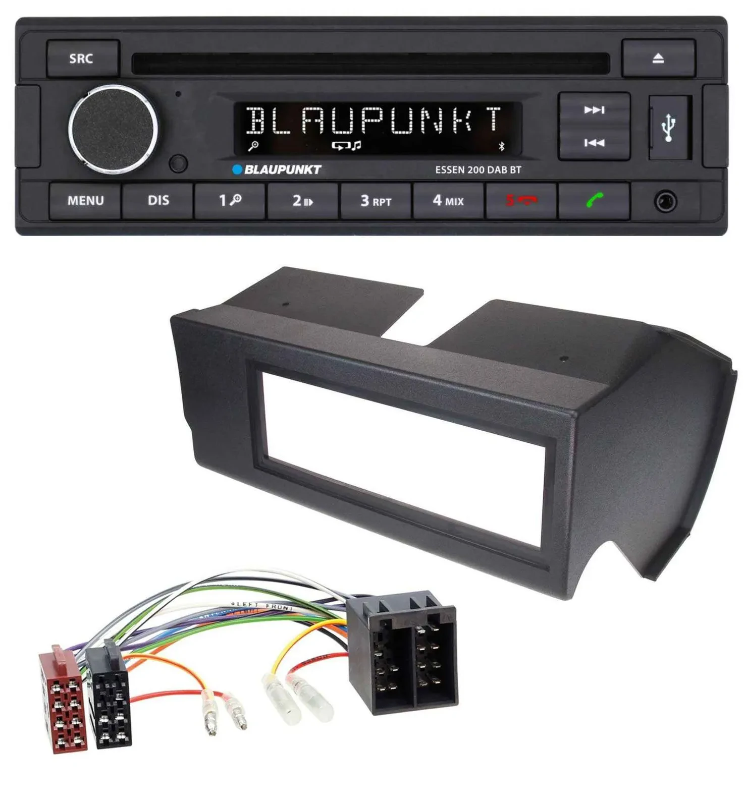 Blaupunkt USB MP3 Bluetooth DAB CD Autoradio für Fiat Panda (bis 2002) - schwarz