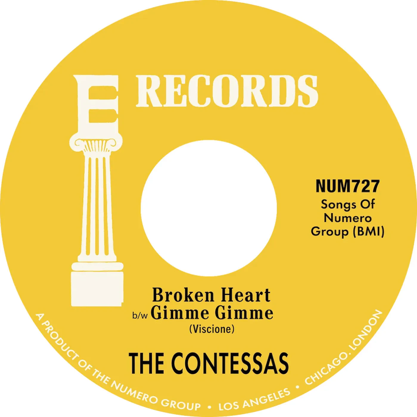 Виниловая пластинка The Contessas – Broken Heart b/w Gimme Gimme (Релиз 2023)
