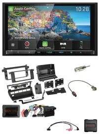 Автомагнитола Kenwood 2DIN Bluetooth USB Navigation DAB TMC для BMW 3 Series E46 (2002–2006) с поддержкой управления на руле