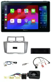 Автомагнитола Pioneer Bluetooth DAB USB для Toyota Yaris 2007–2011 серебристая