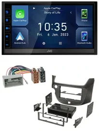 JVC DAB Bluetooth MP3 USB 2DIN Autoradio für Honda Jazz ab 09 dunkelgrau