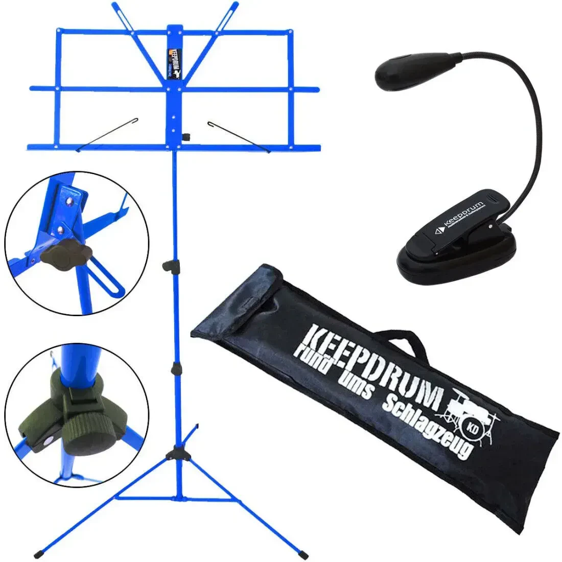 Пюпитр keepdrum MUS2BL Blue с аксессуарами