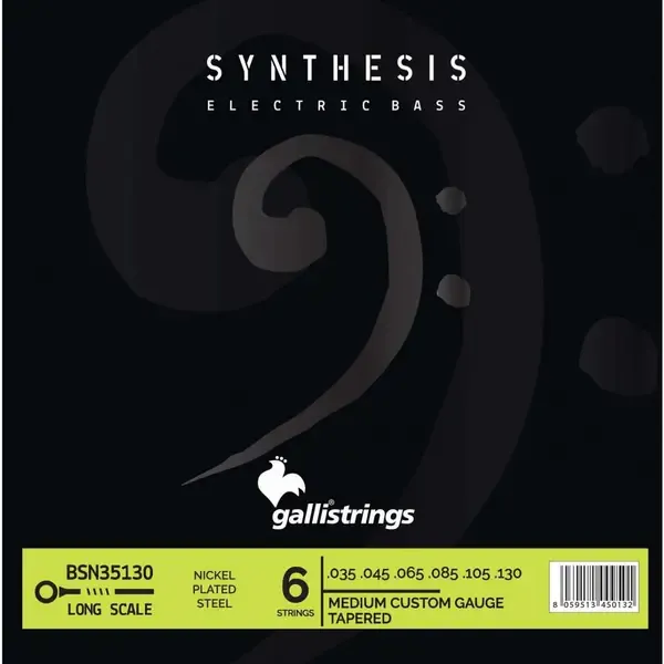 Струны для 6-струнной бас-гитары Galli Strings BSN35130 Synthesis Medium Custom 35-130