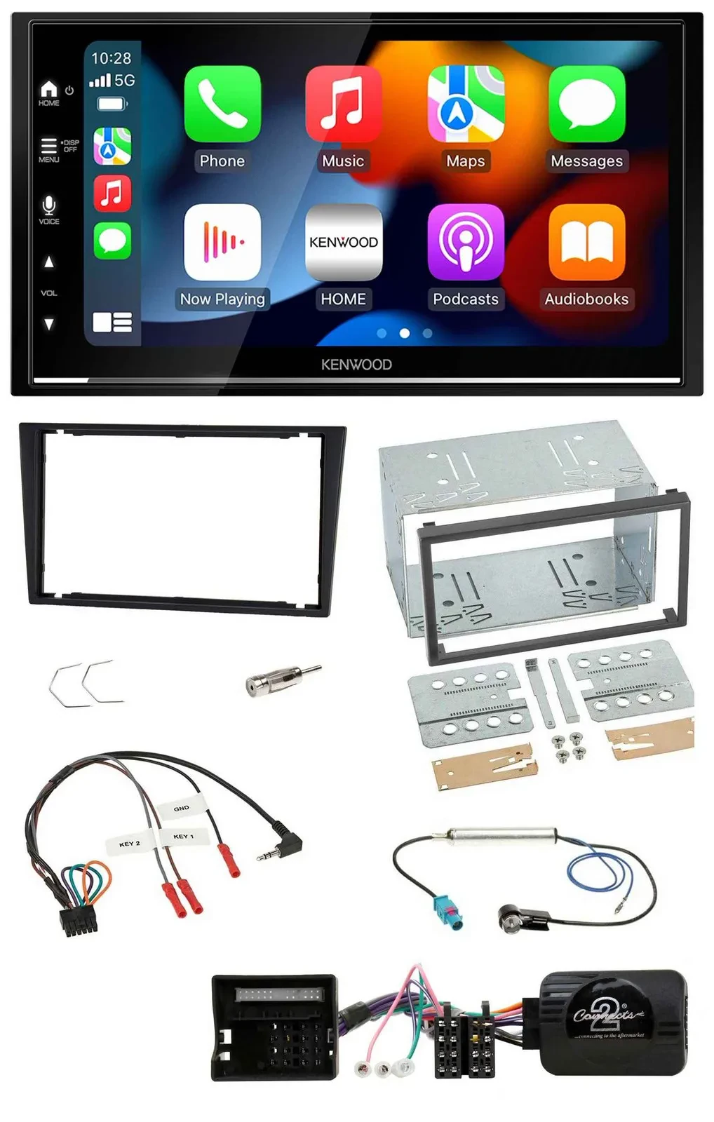 Автомагнитола Kenwood 2DIN DAB USB Bluetooth для Opel Corsa C/Tigra/Vectra C с поддержкой управления на руле